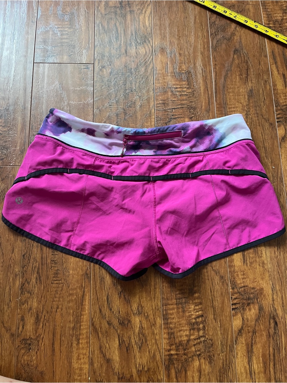 lululemon athletica Magenta Athletic Shorts with Patterned Waistband - Picture 7 of 8